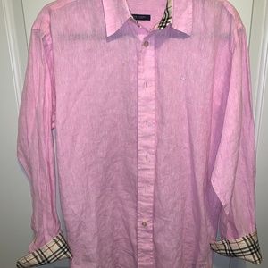 Burberry Pink Long Sleeve Dress Shirt